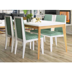 MESA DE COMEDOR EXTENSIBLE ESTILO NÓRDICO MADERA MACIZA