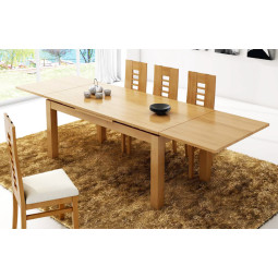 MESA DE COMEDOR EXTENSIBLE TAPA DOBLE ALA MADERA - PINO