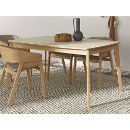 MESA DE COMEDOR DE ESTILO NÓRDICO CON OPCIÓN DE ENCIMERA PORCELÁNICA