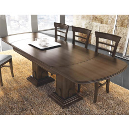 MESA DE COMEDOR CON DOS PATACONES MADERA - PINO