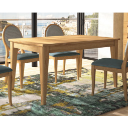 MESA DE COMEDOR EXTENSIBLE PATA AGUJADA MADERA DE PINO NATURAL