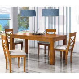 MESA COMEDOR EXTENSIBLE TAPA DESLIZABLE Y LIBRO MADERA - PINO