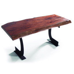 MESA DE COMEDOR HECHA CON UN TRONCO DE MADERA MACIZA DE TALÍ