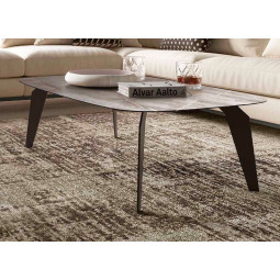 MESA DE CENTRO CON ENCIMERA IMITANDO PORCELÁNICO Y BASE METÁLICA