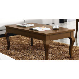 MESA DE CENTRO PATA ISABELINA Y CON LA TAPA ELEVABLE MADERA - PINO