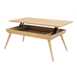 MESA DE CENTRO PATAS VINTAGE Y ELEVABLE MADERA - PINO