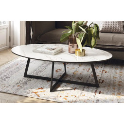 MESA DE CENTRO OVALADA IDEAL PARA SALONES CON MUEBLES DE DISEÑO