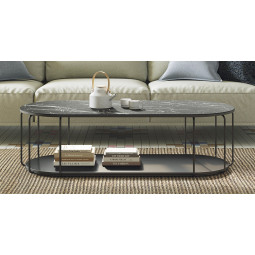 MESA DE CENTRO CON ESTRUCTURA METÁLICA IDEAL PARA SALONES MODERNO