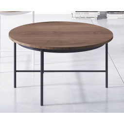 MESA DE CENTRO REDONDA DE DISEÑO MODERNO CON PATAS DE HIERRO