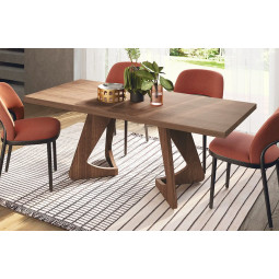 MESA DE COMEDOR MODERNA CON UN DISEÑO ROBUSTO Y LÍNEAS CONTUNDENTES