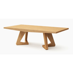 MESA DE COMEDOR FIJA GRAN TAMAÑO Y CON DOS BASES DE DISEÑO - DM