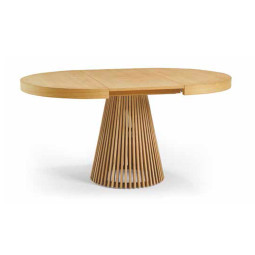 MESA DE COMEDOR REDONDA EXTENSIBLE MADERA NATURAL - ROBLE