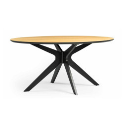 MESA DE COMEDOR ELÍPTICA DE DISEÑO MODERNO MADERA - ROBLE