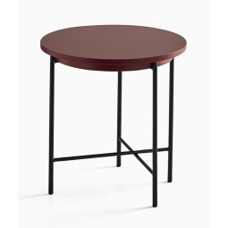 MESA DE CENTRO DE DISEÑO MODERNO CON BASE METÁLICA LACADA