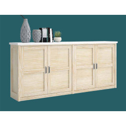 APARADOR MUEBLE AUXILIAR CON PUERTAS MADERA NATURAL SOSTENIBLE
