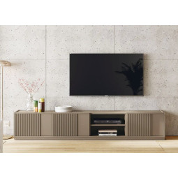 MUEBLE DE TV DE DISEÑO MINIMALISTA CON PALILLERÍA EN LAS PUERTAS