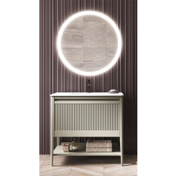 MUEBLE DE BAÑO MODERNO CON ESTANTE Y FABRICADO EN MADERA SOSTENIBLE