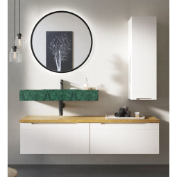 MUEBLE DE CUARTO DE BAÑO CON LAVABO FLOTANTE Y COLUMNA ALMACENAJE