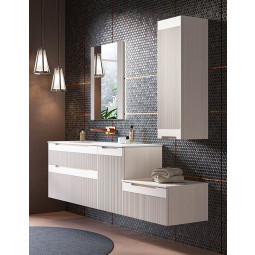 MUEBLE DE LAVABO CON TRES CAJONES, PUERTA Y COLUMNA DE ALMACENAJE