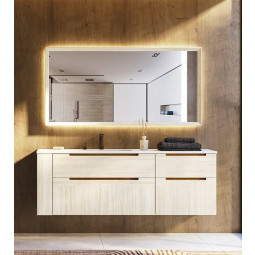 MUEBLE DE BAÑO MODERNO CON 4 CAJONES Y MÓDULO LATERAL CON ESTANTE