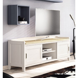 MUEBLE DE TV PUERTAS CORREDERAS Y HUECO CENTRAL CON BALDA