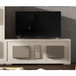 MUEBLE TELEVISIÓN CON 2 PUERTAS Y 2 CAJONES MADERA