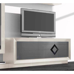 MUEBLE TELEVISIÓN CON 3 PUERTAS Y 1 CAJÓN INTERIOR - ROBLE