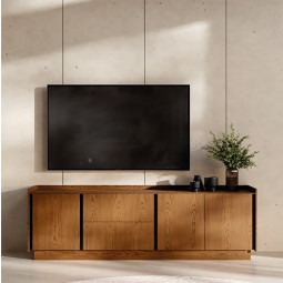 MUEBLE BAJO DE TELEVISIÓN DE DISEÑO MODERNO EN MADERA DE FRESNO
