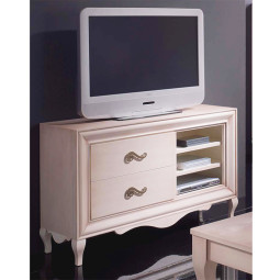 MUEBLE PARA TV CLÁSICO CON 2 CAJONES MADERA - PINO