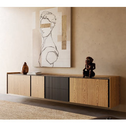 APARADOR BAJO DE DISEÑO CONTEMPORANEO MADERA DE FRESNO