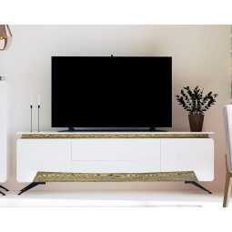 MUEBLE DE DISEÑO PARA TV CON DETALLES EN FRESNO NATURAL - DM