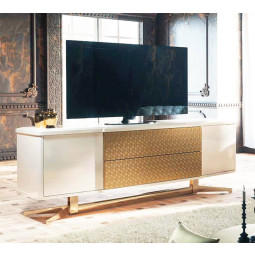 MUEBLE DE TV CON BANCADA METÁLICA DE DISEÑO - DM