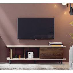 MUEBLE MODULAR PARA LA TELEVISIÓN CON BALDAS Y PUERTA ABATIBLE