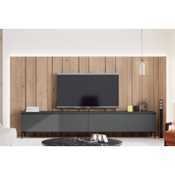 COMPOSICIÓN MODULAR DE SALÓN CON MUEBLE TV Y PANEL ALISTONADO