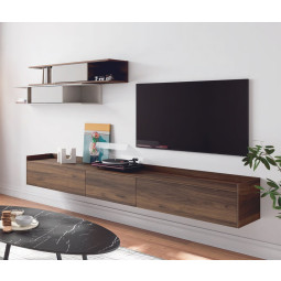 MUEBLE TV SUSPENDIDO DE DISEÑO MODERNO Y CON TRES PUERTAS ABATIBLES 