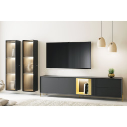 CONJUNTO DE MUEBLES SALÓN CON MUEBLE TV Y DOS VITRINAS FLOTANTES