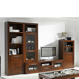 MUEBLES DE SALON CON MUEBLE TV - NOGAL
