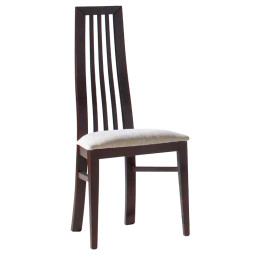 SILLA CON ASIENTO PRETAPIZADO Y RESPALDO DE MADERA - PINO