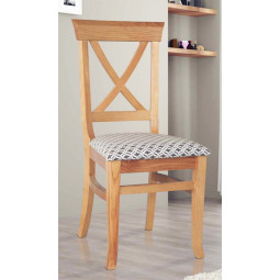 SILLA COMEDOR MODERNO RESPALDO CON CRUCETA DE MADERA - PINO