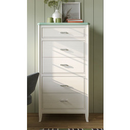 SINFONIER CON 5 CAJONES GRANDES DORMITORIO MADERA NATURAL DE PINO