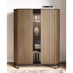 VAJILLERO CON 2 PUERTAS Y BASE METÁLICA IDEAL PARA SALÓN MODERNO