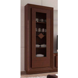 VITRINA MODERNA CON PUERTA Y CAJÓN EN MADERA - ROBLE