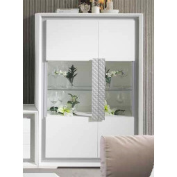 VITRINA AUXILIAR 2 PUERTAS CRISTAL Y MADERA - DM