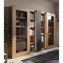 ESTANTERIA MODULAR DISEÑO CONTEMPORANEO PANEL CENTRAL ACANALADO