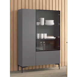 VITRINA VAJILLERO DE ESTILO INDUSTRIAL CON PUERTA DE CRISTAL