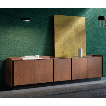 APARADOR CONTEMPORANEO MADERA FRESNO PUERTAS LISAS SIN TIRADORES