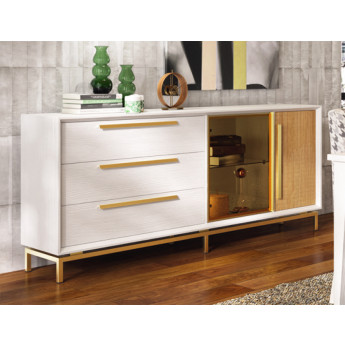 APARADOR SALÓN ESTILO NÓRDICO CON 3 CAJONES Y 2 PUERTAS MADERA