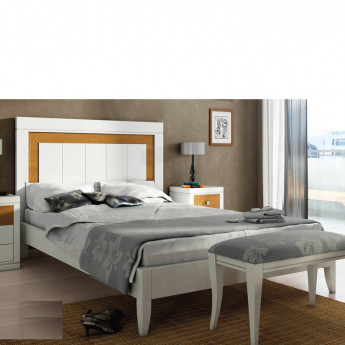 CAMA MODERNA CON BANCADA DE MADERA - HAYA