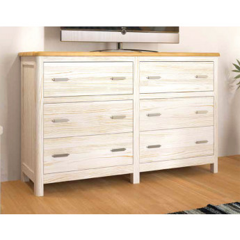 COMODA ANCHA CON 6 PRÁCTICOS CAJONES MADERA