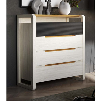 COMODA MODERNA CON ESTRUCTURA MACIZA ACABADO NATURAL